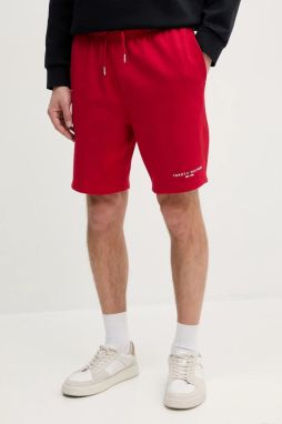 Bavlnené šortky Tommy Hilfiger pánske, červená farba, MW0MW38698