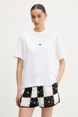 Bavlnené tričko Karl Lagerfeld Jeans dámske, biela farba, A2W17096