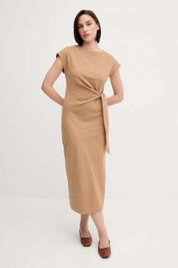 Bavlnené šaty Tommy Hilfiger zelená farba, maxi, rovný strih, WW0WW45159