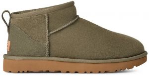 Semišové snehule UGG Classic Ultra Mini zelená farba, 1116109.MMP