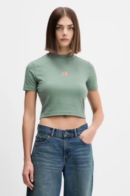 Bavlnené tričko Dickies dámske, zelená farba, DK0A4XPO
