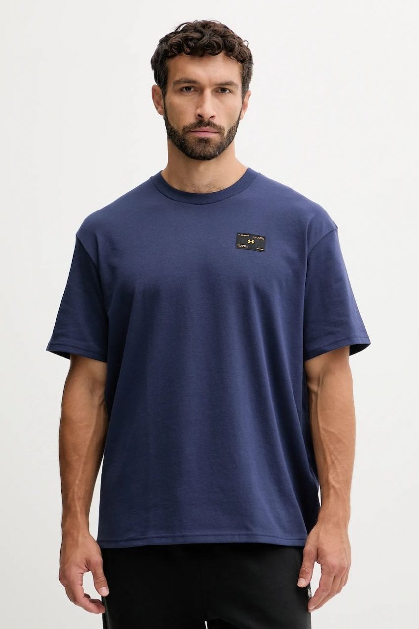 Tričko Under Armour pánske, tmavomodrá farba, jednofarebná, 6005668