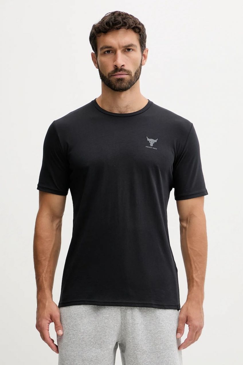 Tréningové tričko Under Armour čierna farba, s potlačou, 1387797