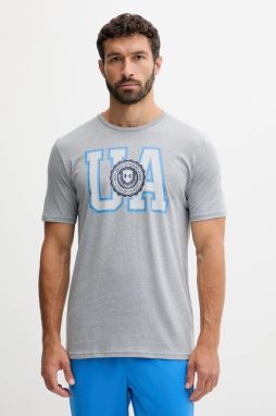 Tričko Under Armour pánske, šedá farba, s potlačou, 6005611