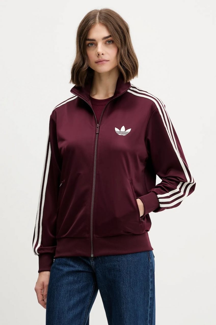 Mikina adidas Originals Firebird červená farba, s nášivkou, KH1592