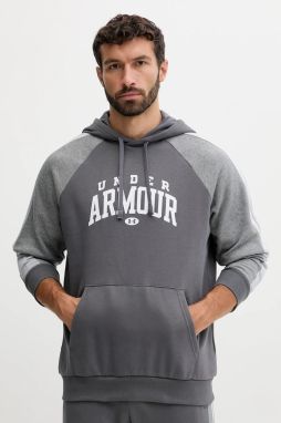 Mikina Under Armour Rival šedá farba, s kapucňou, s potlačou, 6003958