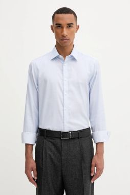 Košeľa Calvin Klein modrá farba, slim, s klasickým golierom, LV019EU068