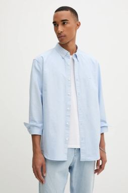 Bavlnená košeľa Levi's modrá farba, voľný strih, s golierom button-down, A7210