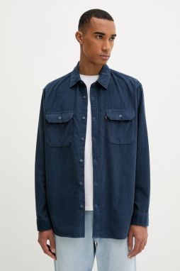 Menčestrová košeľa Levi's tmavomodrá farba, regular, s klasickým golierom, 19573