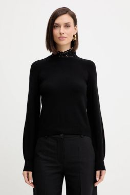 Sveter Twinset čierna farba, ľahké, 252TP3391