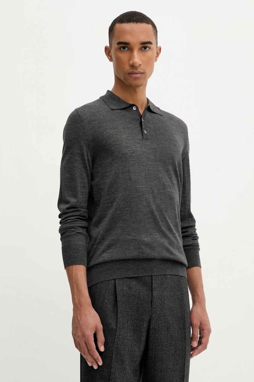 Vlnený sveter BARENA VENEZIA Knitwear Pevaron šedá farba, ľahké, KNU4100.429