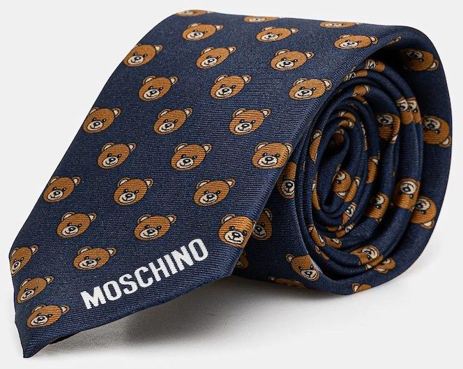 Hodvábna kravata Moschino čierna farba, M5260 55059