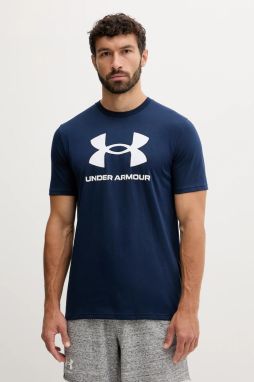 Tričko Under Armour SPORTSTYLE LOGO pánske, tmavomodrá farba, s potlačou, 1382911