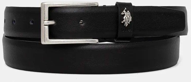 Kožený opasok U.S. Polo Assn. Hitchcock pánsky, čierna farba, AIUH32375MHN