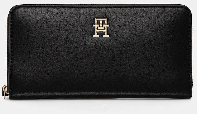 Peňaženka Tommy Hilfiger dámska, čierna farba, AW0AW17266
