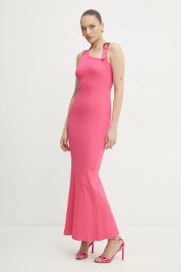 Šaty Versace Jeans Couture ružová farba, maxi, áčkový strih, 78HAO973 J0004