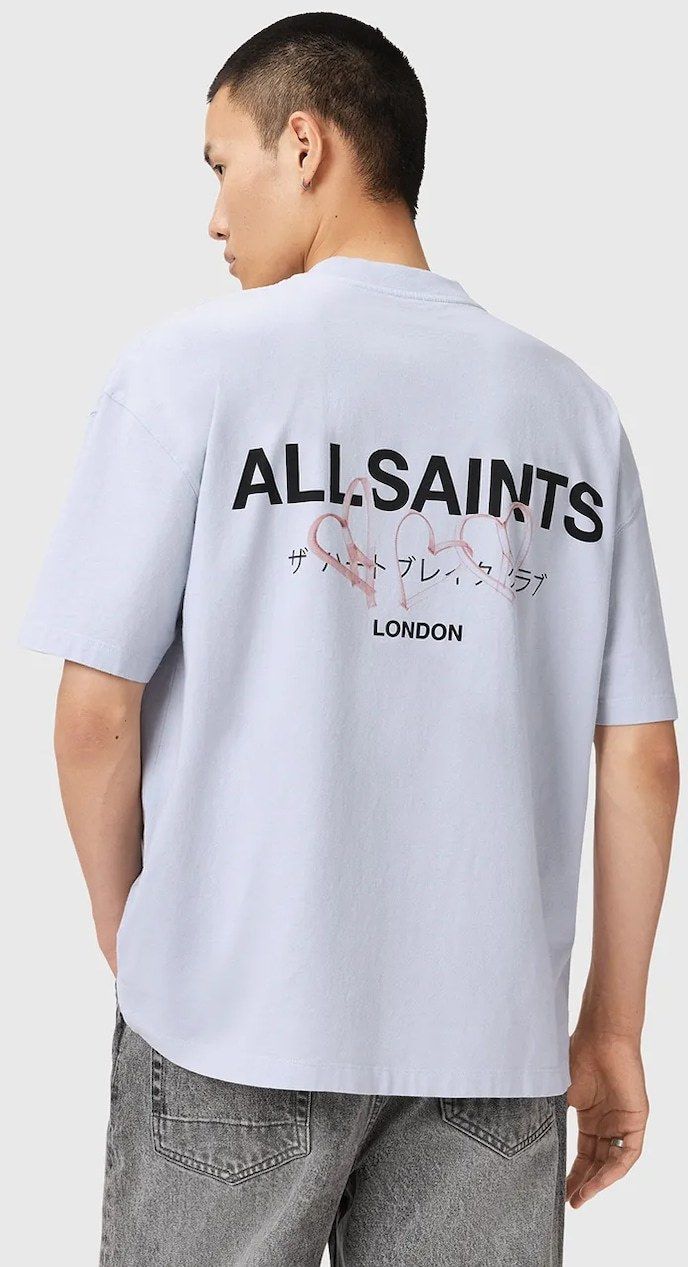 Bavlnené tričko AllSaints AMORE pánske, biela farba, s potlačou, M010PC