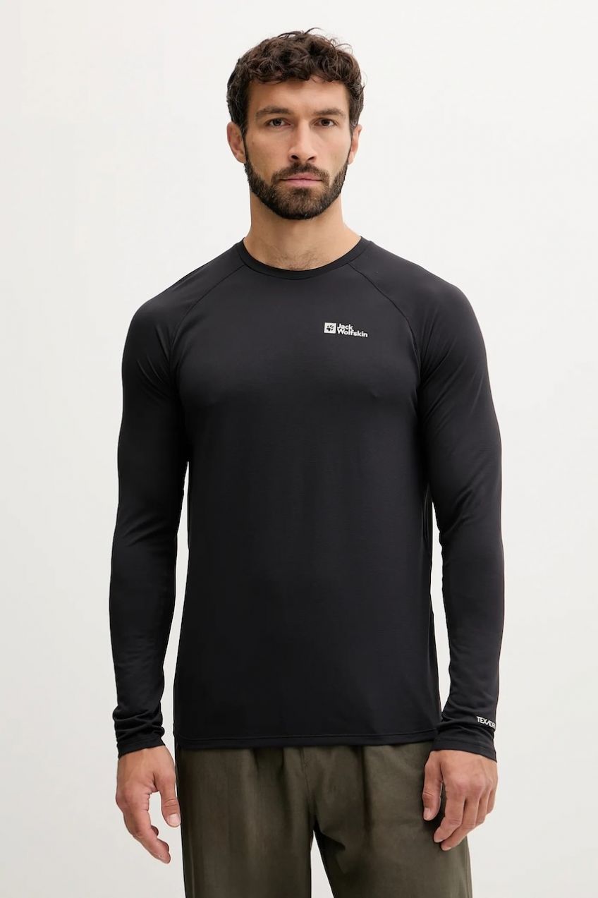 Športové tričko s dlhým rukávom Jack Wolfskin Prelight Swift zelená farba, jednofarebné, A63803