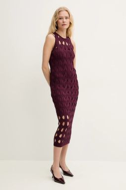 Šaty Pinko bordová farba, maxi, priliehavé, 105190 A2LW