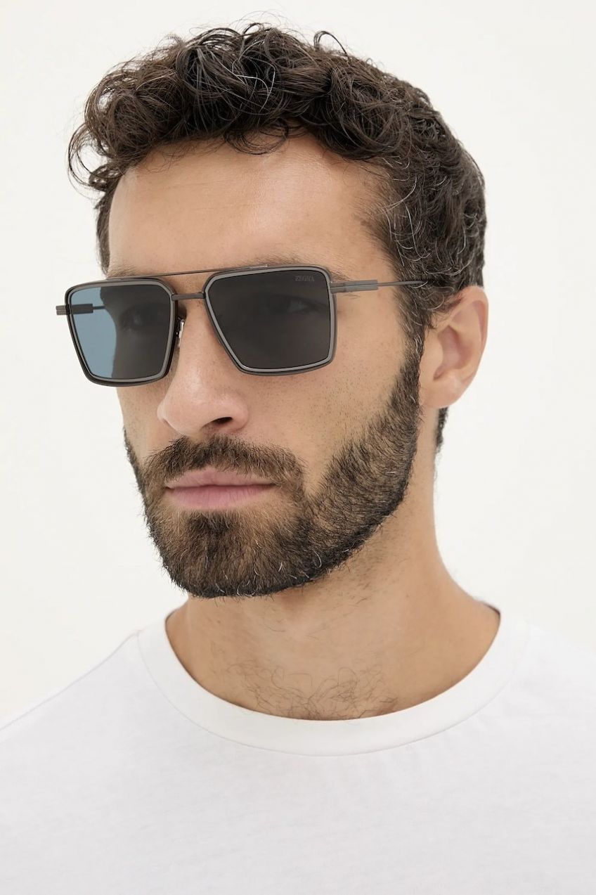 Slnečné okuliare Zegna čierna farba, EZ0257_5637V