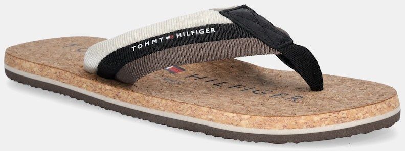 Šľapky Tommy Hilfiger TH CORK BEACH SANDAL hnedá farba, FM0FM05647