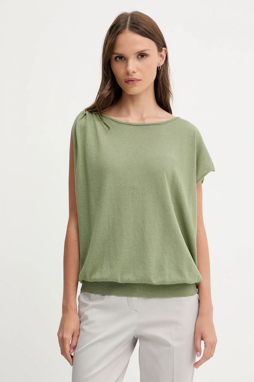 Tričko United Colors of Benetton dámske, zelená farba, 103BD10DX