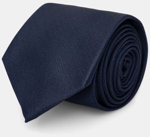 Kravata s prídavkom hodvábu Calvin Klein tmavomodrá farba, CK2111E001