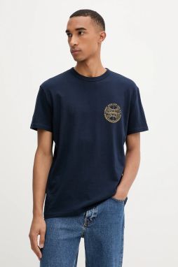 Bavlnené tričko Tommy Jeans pánske, tmavomodrá farba, vzorované, DM0DM21987