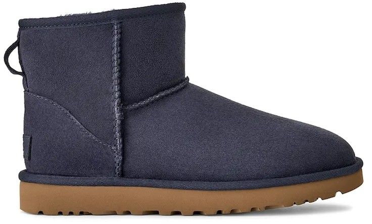 Semišové snehule UGG Classic Mini II tmavomodrá farba, 1016222.DKN