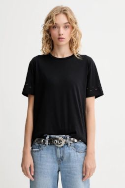 Bavlnené tričko PS Paul Smith dámske, čierna farba, W2R-232V-TP5443