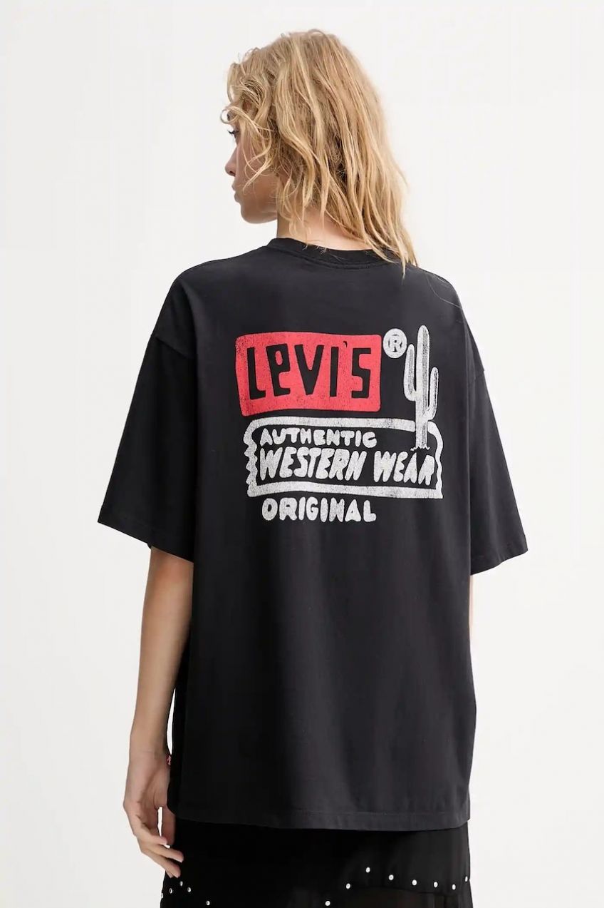 Bavlnené tričko Levi's dámske, čierna farba, 000G4
