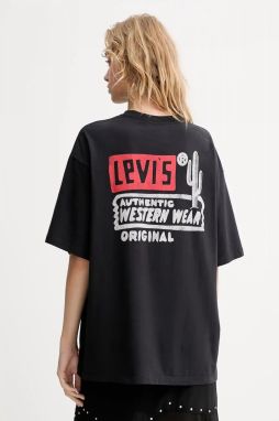 Bavlnené tričko Levi's dámske, čierna farba, 000G4