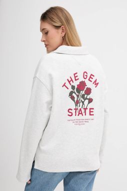 Bavlnená mikina Tommy Jeans šedá farba, jednofarebná, DW0DW22182