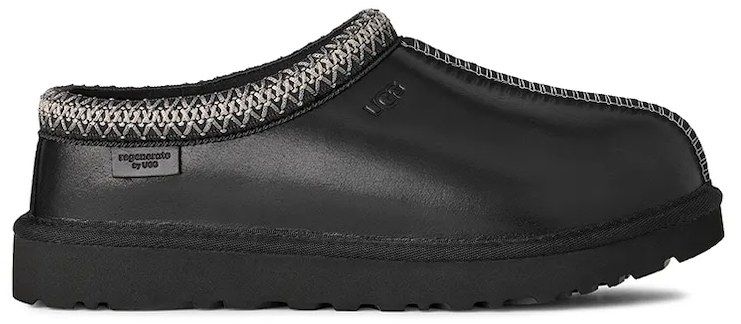 Kožené papuče UGG Tasman Lthr Regen čierna farba, 1170292.BLK