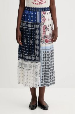 Sukňa Weekend Max Mara LUNA tmavomodrá farba, midi, áčkový strih, 2525106021600