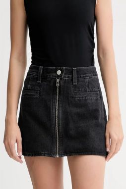 Rifľová sukňa Levi's čierna farba, mini, puzdrová, 003RP