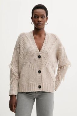 Vlnený kardigán Weekend Max Mara STALLO béžová farba, 2525346052600