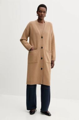 Vlnený kardigán Weekend Max Mara GODEZIA béžová farba, ľahké, 2525346042600
