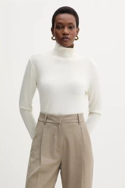 Hodvábny sveter Weekend Max Mara KIKU béžová farba, ľahké, s rolákom, 2525366012600