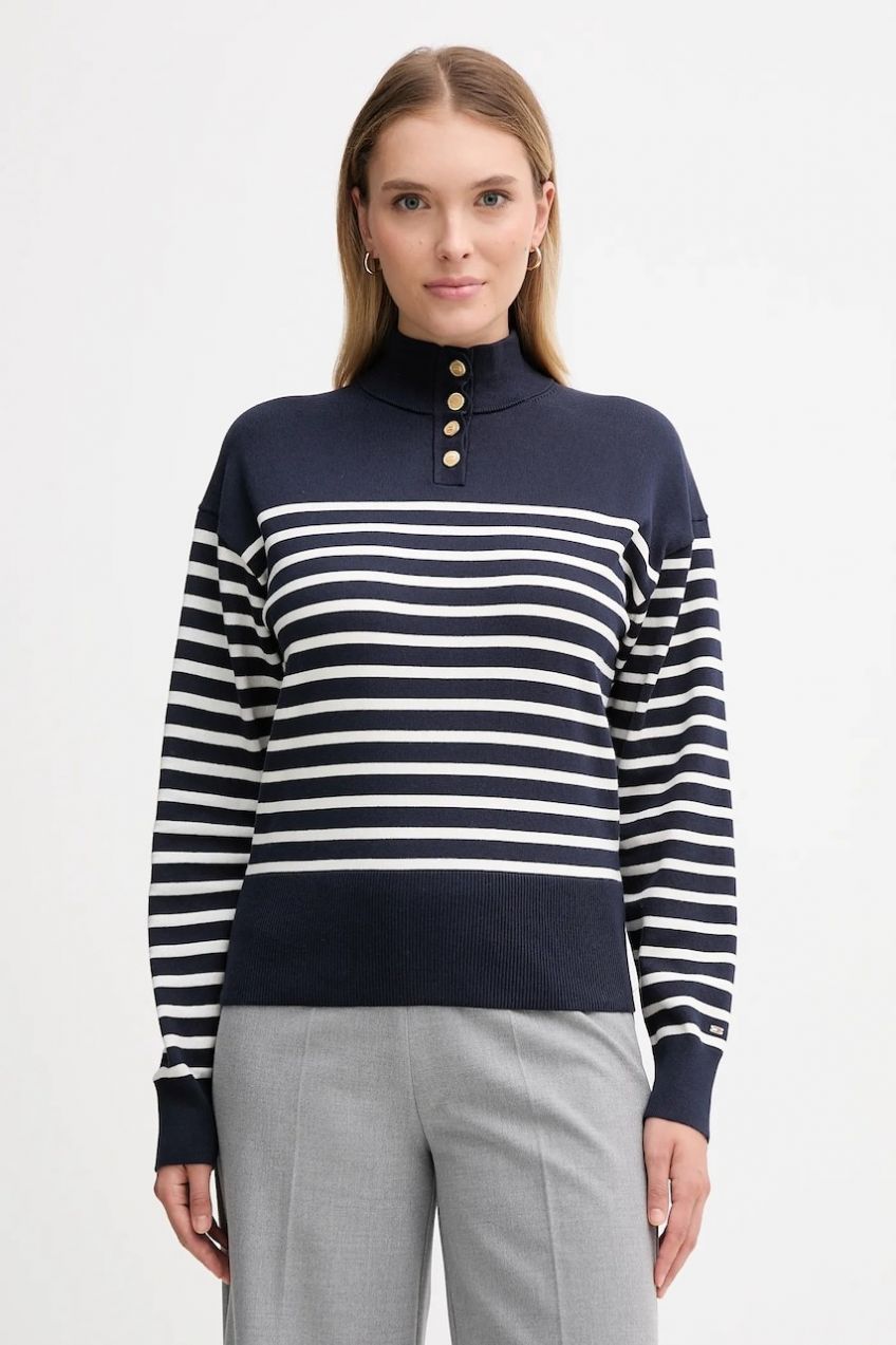 Sveter Tommy Hilfiger tmavomodrá farba, ľahké, WW0WW47467