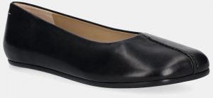 Kožené balerínky MM6 Maison Margiela čierna farba, S59WZ0097.P5000.T8013