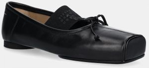Kožené balerínky MM6 Maison Margiela čierna farba, S59WZ0103.P3628.T8013