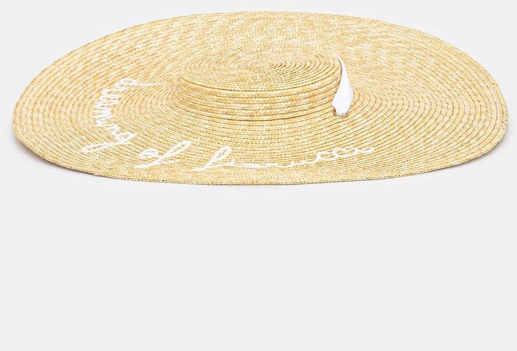 Klobúk Fiorucci Straw Embroidered Tie Ribbon béžová farba, W02SMAHA399ST01NA02