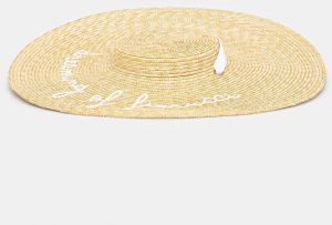 Klobúk Fiorucci Straw Embroidered Tie Ribbon béžová farba, W02SMAHA399ST01NA02