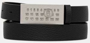 Kožený opasok MM6 Maison Margiela čierna farba, SA6TP0010.P8326.T8013