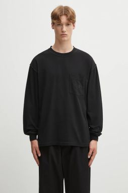 Bavlnené tričko s dlhým rukávom MM6 Maison Margiela čierna farba, s nášivkou, SH0NH0016.M20050.900