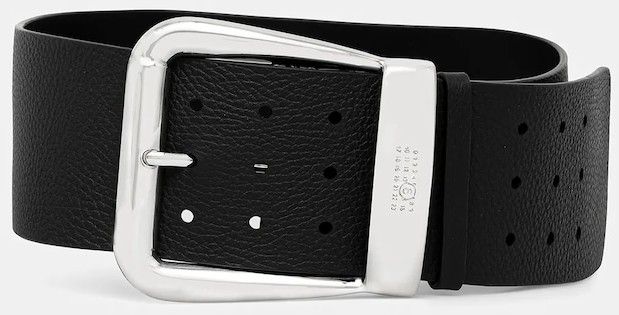 Kožený opasok MM6 Maison Margiela čierna farba, SA5TP0016.P8326.T8013