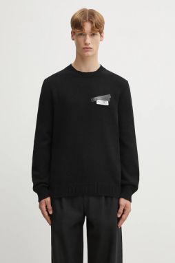 Vlnený sveter MM6 Maison Margiela čierna farba, SH2HL0030.M13168.900S