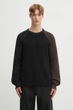 Vlnený sveter MM6 Maison Margiela čierna farba, SH2HL0028.M13160.961