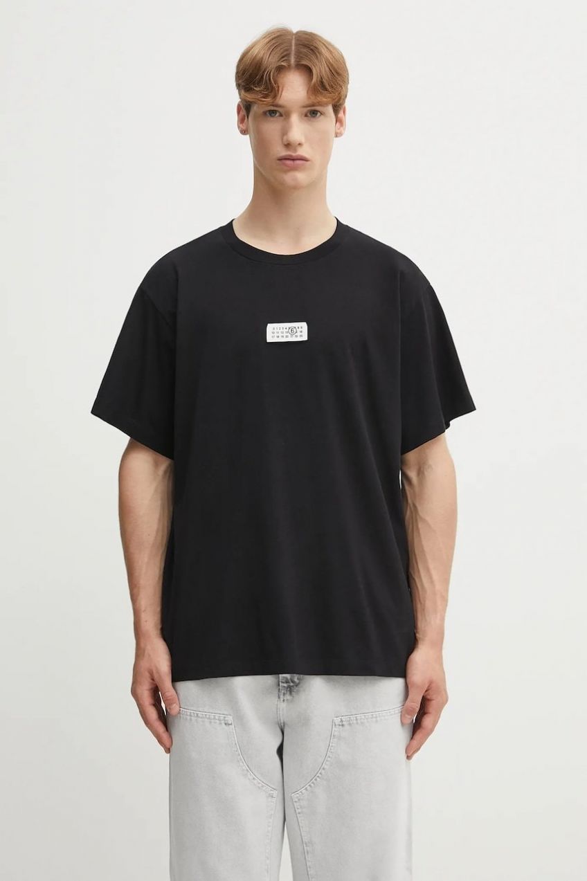 Bavlnené tričko MM6 Maison Margiela x MM6 Wardro pánske, čierna farba, jednofarebné, SH0GC0032.S24312.900